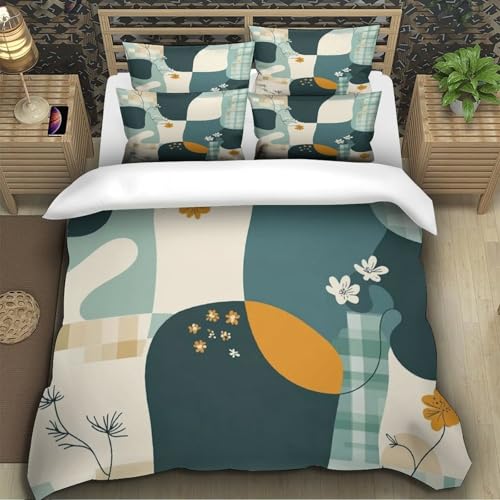 Housse de Couette Hypoallergénique contre les Allergies Lit Simple Microfibre 3D