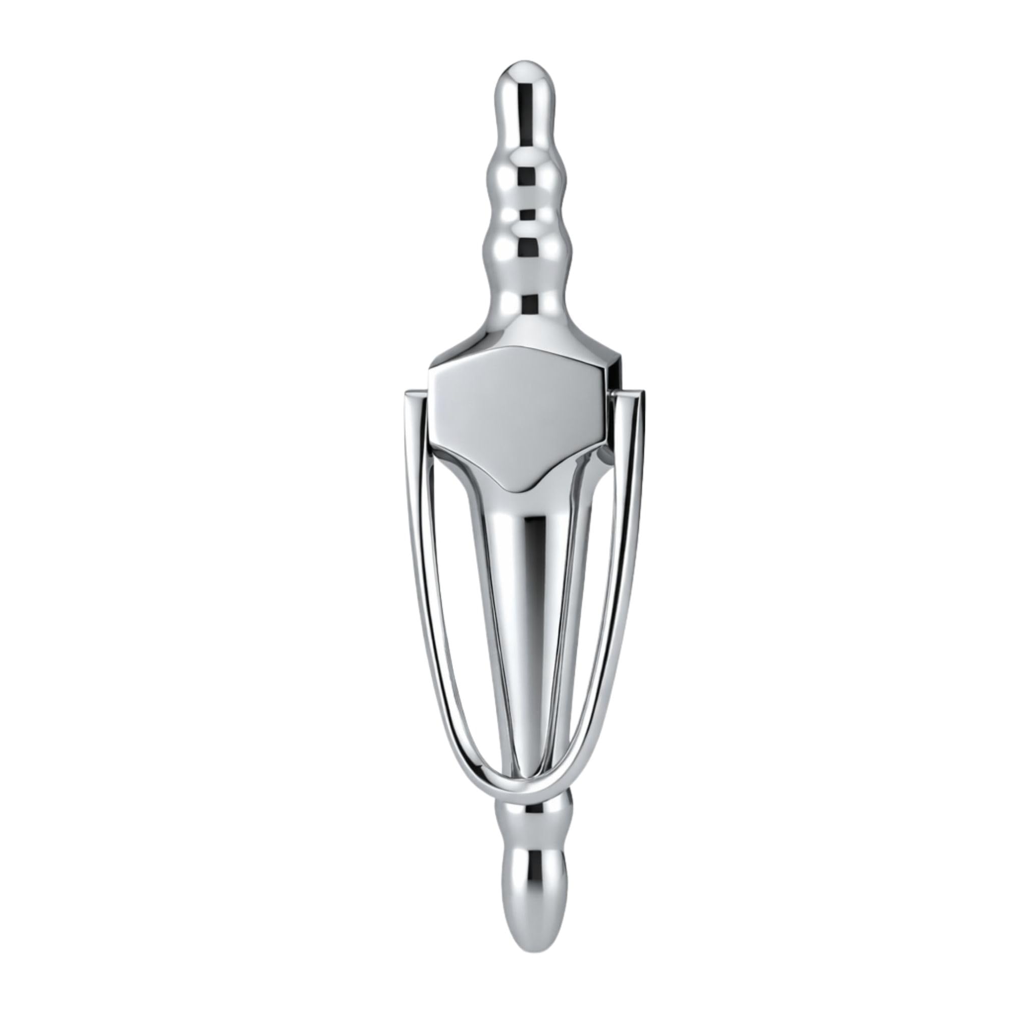 UAP 8-inch Slimline Bolt Fix Door Knocker Solid (No Hole) - Polished Chrome Finish with Matching Fixings - Traditional Door Knocker (Polished Chrome)