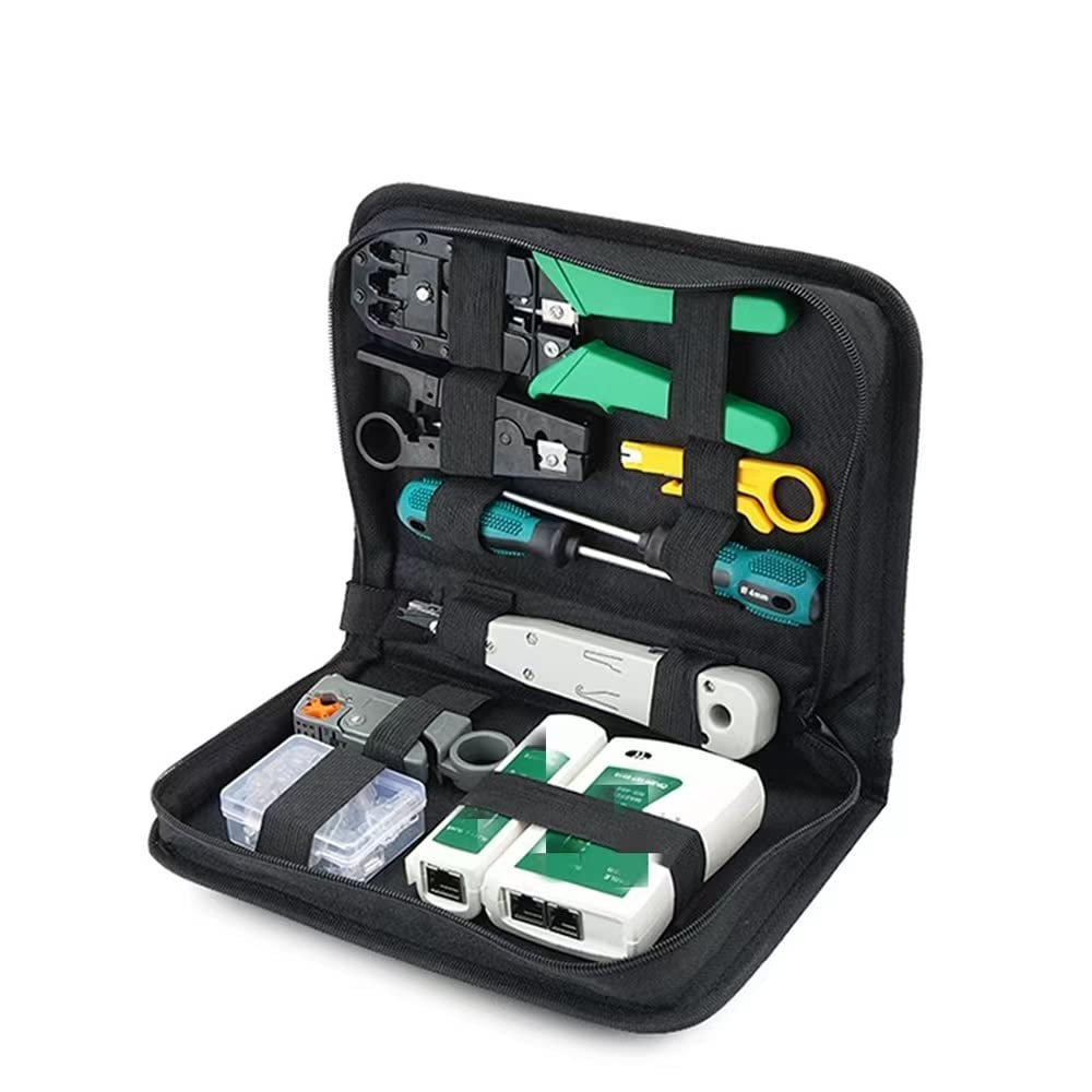 Juego de Herramientas de probador de Cables de Red Destornillador Pelacables Conector Kit de Herramientas de crimpadora de Red
