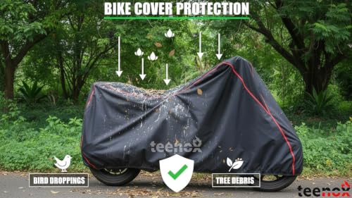 Image of Teenox - Full Coverage Bike Body Cover Compatible with Yamaha FZ-S FI Ver 4.0 DLX Upto 2026 Model Black
