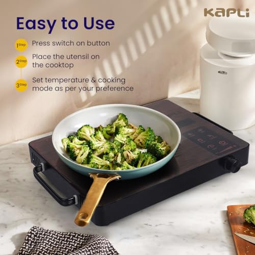 Image of Kapli Infrared Cooktop | Compatible With All Cookware (Brown - 2500W)