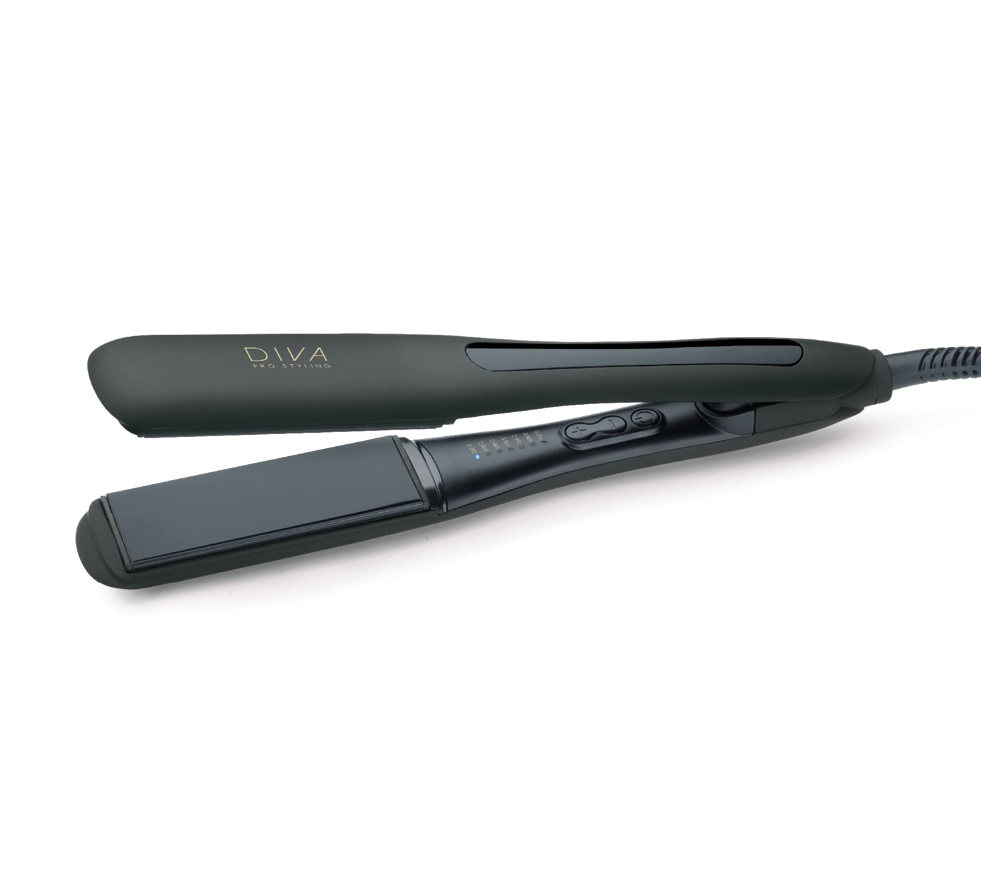 Diva Pro Styling Wide Digital Styler - Extrabreite Keramikplatten - Gleichmäßige Hitzeverteilung - 3m langes Kabel, schwarz