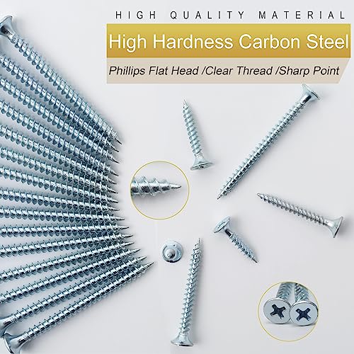 High-Hardness-Wood-Screws-Assortment-Kit-and-Plastic-Wall-Anchors-203-pcs-12-to-1-12-Phillips-Drive-Flat-Head-Screws-30-pcs-M6-Drywall-Anchors