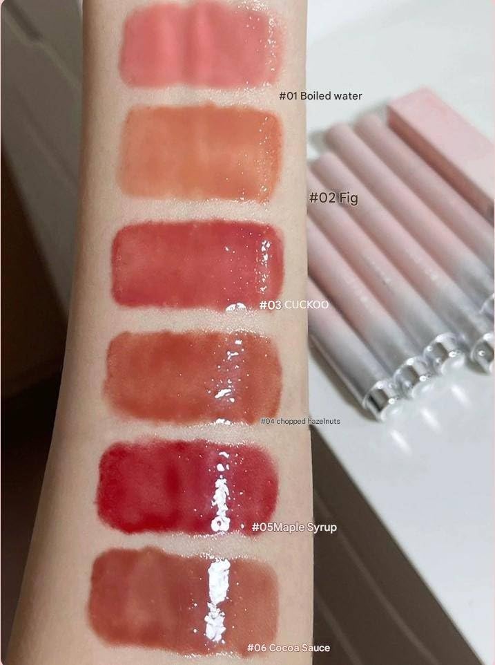 Image of Gege Bear Moisturizing Solid Lip Gloss Set | High-Pigment Gloss Stick with Glossy Finish | Luxury Lipstick with Rich Color & Hydration | Nourishing Lip Balm Texture Meets Vibrant (05# Maple, 2g)