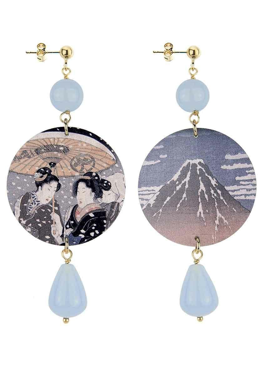 IN Lebole Collection The Circle DOR96 Branch Flowers Women's Earrings