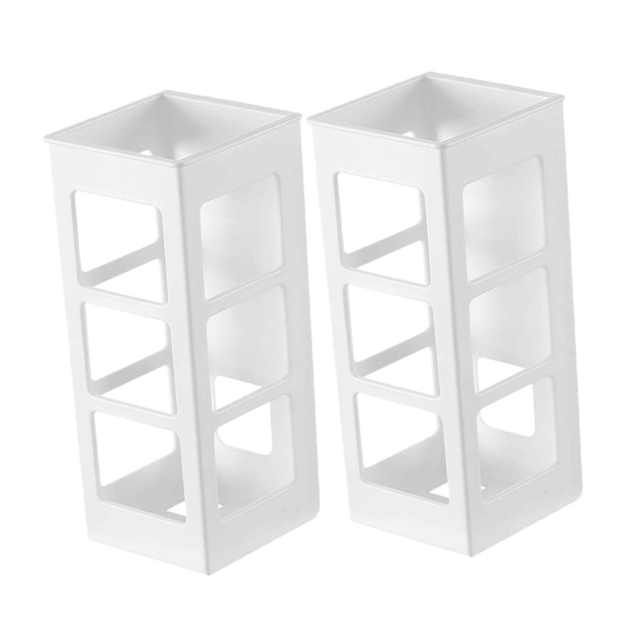 MUCKLILY 2pcs Wall Mount Hair Tool Organizer Plastic Storage Rack for Curling Irons and Accessories No Drill Design for Bathroom Effortless Organization and Space Saving