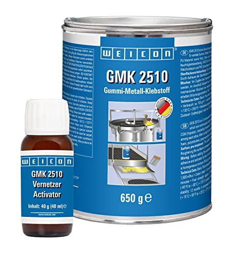 WEICON GMK 2510 Rubber Metal Adhesive – 2-Part Black Contact Glue for Rubber, Metal, Leather, Neoprene, EPDM – Permanently Elastic & Temperature-Resistant (24.34oz (690g))