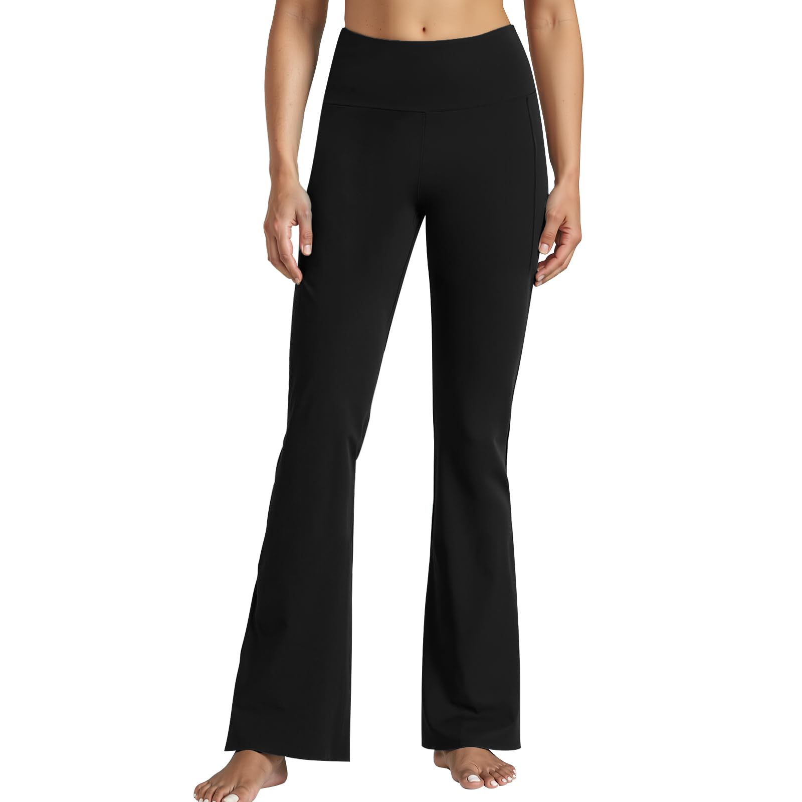 HomyComy Donna Pantaloni Bootleg da Yoga a Vita Alta Controllo di Pancia Elastico Eleganti Pantaloni da Donna Bootcut per Pilates Danza Fitness Palestra Allenamento
