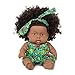 Nero Dolls 8 pollici Fashion Dolls ragazza africana, Soft Baby Doll artificiale bambino appena nato bambole in vinile realistica Full Body Newborn bambola interattivi Blu Verde Figura Tuta