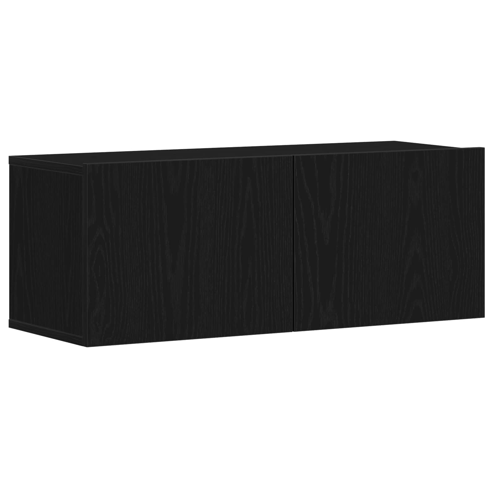 3-częściowy zestaw szafek pod telewizor o wyglądzie czarnego dębu, 130,5 x 30 x 140 cm, montaż ścienny, nowoczesne wzornictwo do salonu, zajmujący mało miejsca regał na media
