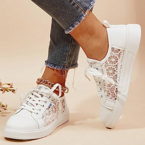 Hbeylia Womens Lace Sneakers Fashion Mesh Low Cut...