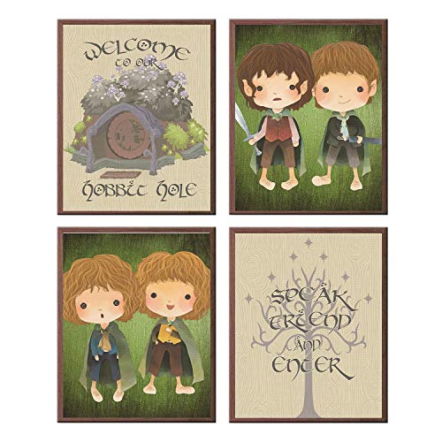 Image of Silly Goose Gifts My Precious - Hobbit Book Movie Quotes Wall Art Decor Prints Home Room Bathroom Nursery Decoration (Beige Welcome)
