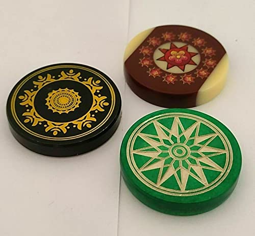 Yash & Co Carrom Tournament Striker Man Made Comes Any Color 3 pcs in Each Pack of 2