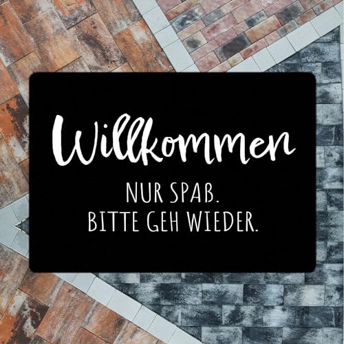 speecheese Hau ab Fußmatte in 35x50 cm ohne Rand Willkommen Nur Spaß. Bitte GEH Wieder. Sarkastisch Humorvoll - Christkind Weihnachtsbaum Spaßgarant