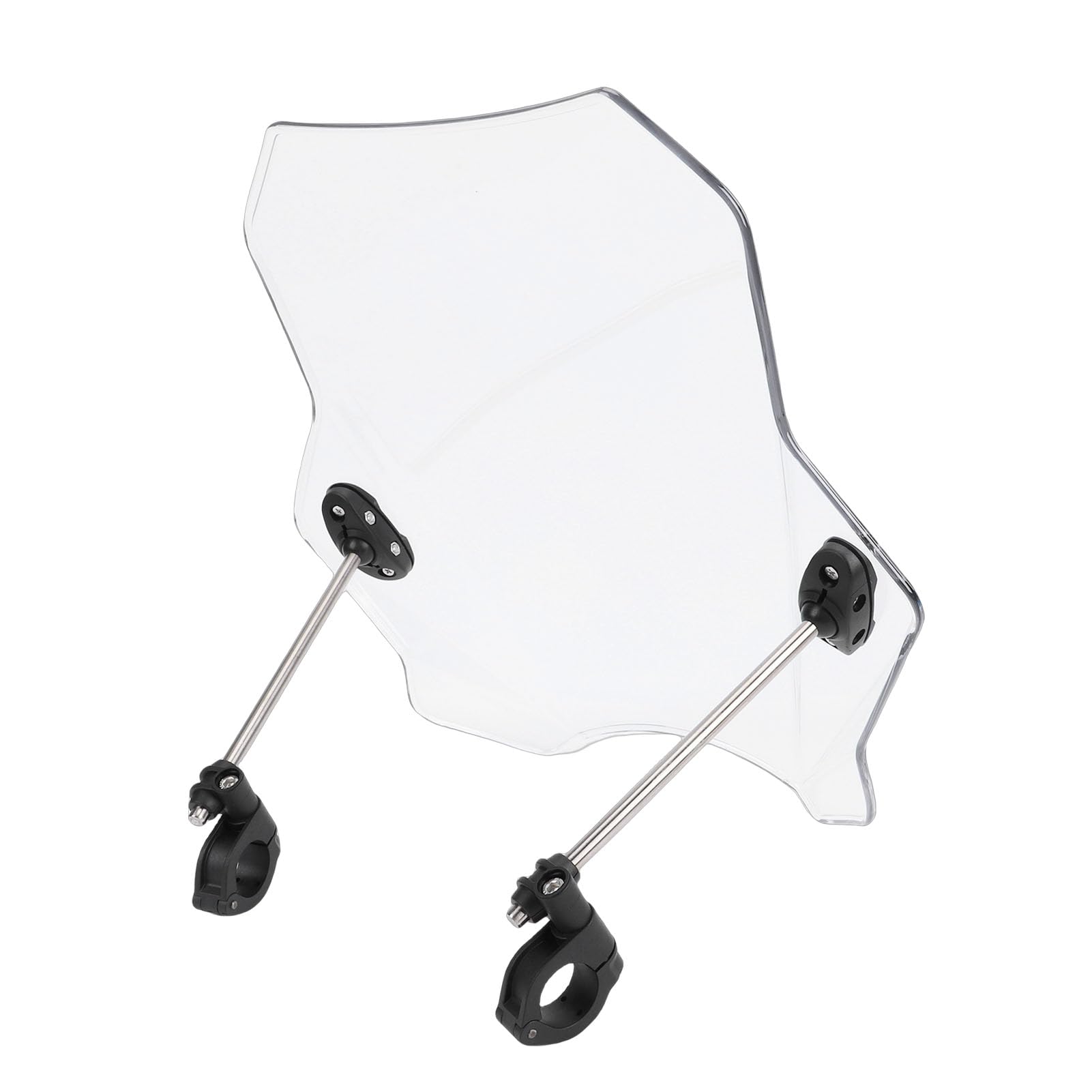 SIXRUN Deflettore d'Aria Anteriore per Moto, Parabrezza Trasparente Regolabile, Adatto per Manubri 22mm 25mm 28mm
