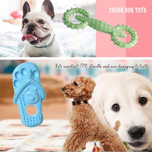 WASYPLSFOI Hundespielzeug Kauwurzel Kauknochen Zerrspielzeug Hundeball Spielzeug Kauspielzeug Unzerstörbar Hund Welpen Dog Spiel Toy Set für Hunde Geburtstag, Schuh & Zuglasche