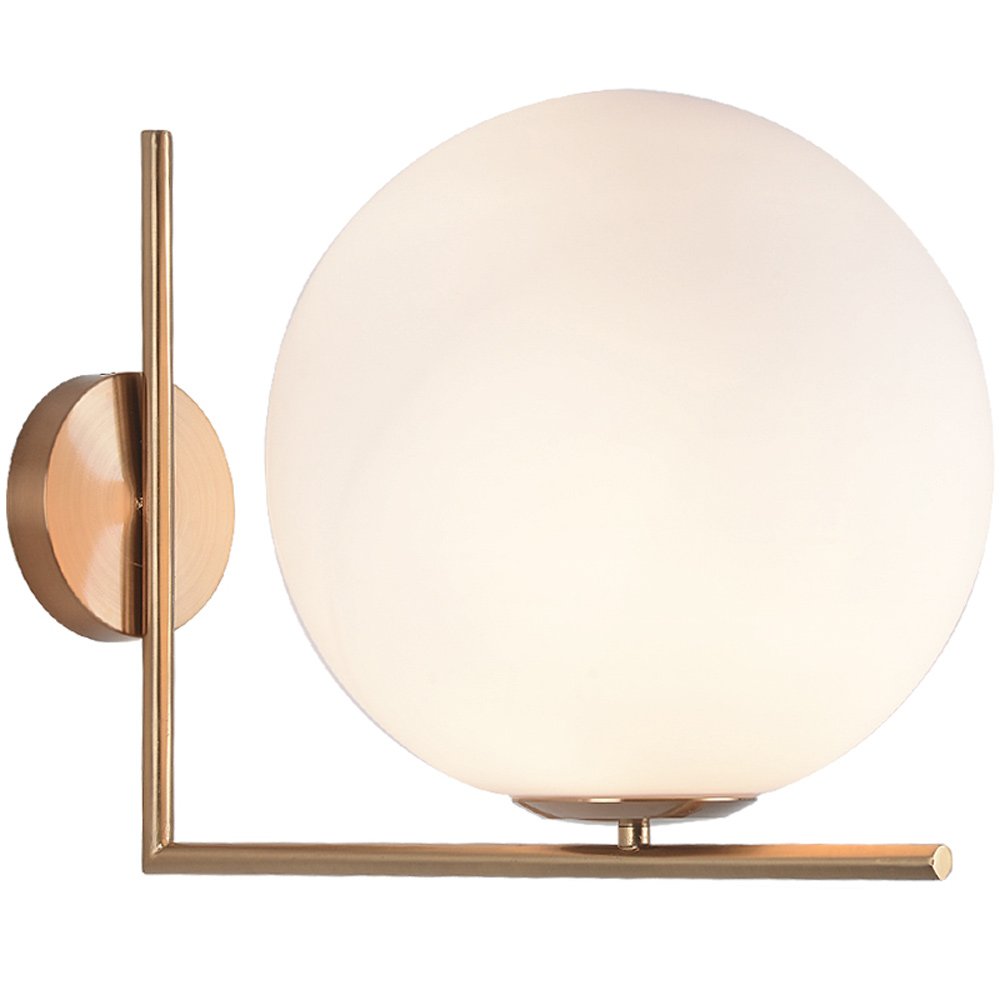 Moderne 5W LED Wandleuchte Innen Holz und Acryl Wandlampe Rund Design