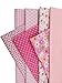 levylisa 19.7” x 19.7” 7pcs Pink Printing Floral Dot Stripe Cotton Quilting Fabric Quarter Bundle Patchwork Quilting Fabric Sets Sewing Fabric Patchwork Flower Dots DIY Quilting Handmade Craft