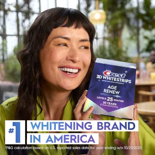Image of 3DWhitestrips Age Renew At-Home Teeth Whitening Kit, 21 Treatments, 25 Levels Whiter, Removes 30 Years of Stains