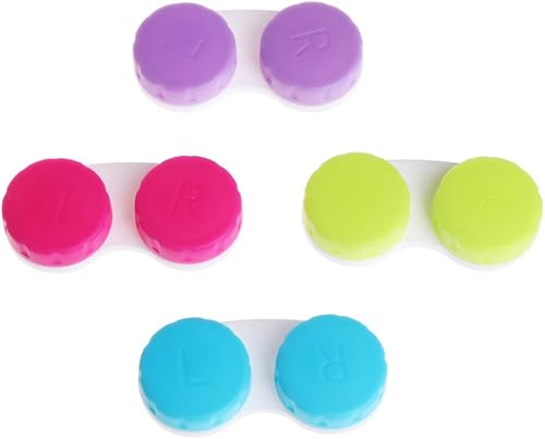 Lentes de contacto de colores para estuche Lente de contacto para estuche para ojos Contactos Kit de viaje Soporte Contenedor de lente Cand redondo
