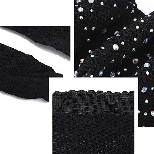 Image of Fishnet Stockings Rhinestone High Waist Tights Suspender Tight for Women