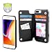 Gear Beast Top Grain Genuine Leather Protective Top View Slim Wallet Case Fits iPhone 8 Plus / 7 Plus Includes Flip Folio Cover, with Five Card Slots Including Transparent ID Holder