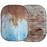 マンフロット(Manfrotto) ラストライト バックグラウンド アーバン背景 1.5m幅 x 2.1m高 錆びたメタル/しっくい壁 折り畳み式 LL LB5713