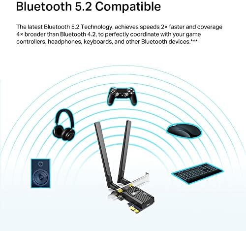 Karta sieciowa TP-Link WiFi 6 PCIe AX1800 Archer TX20E, Bluetooth 5.2, adapter sieciowy bezprzewodowy z 2,4 GHz, 5 GHz, podwójne anteny wysokiego zysku, WPA3, Windows 11/10