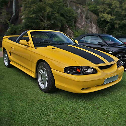 Spec-D Tuning Black Housing Clear Lens Corner Lights Compatible with 1994-1998 Ford Mustang L+R Pair Assembly