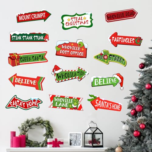 Vinilos decorativos Mfault Christmas Whoville 35x12 pulg