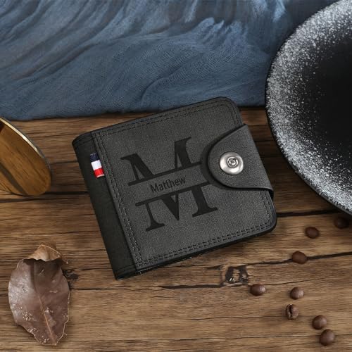 Personalized Wallet for Men - Gift for Him Husband Boyfriend or Dad - Leather Bifold Wallet with Name and Photo Engraved4