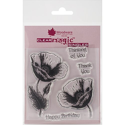 Woodware Clear Stamps 3.5X3.5 Sheet-Poppy