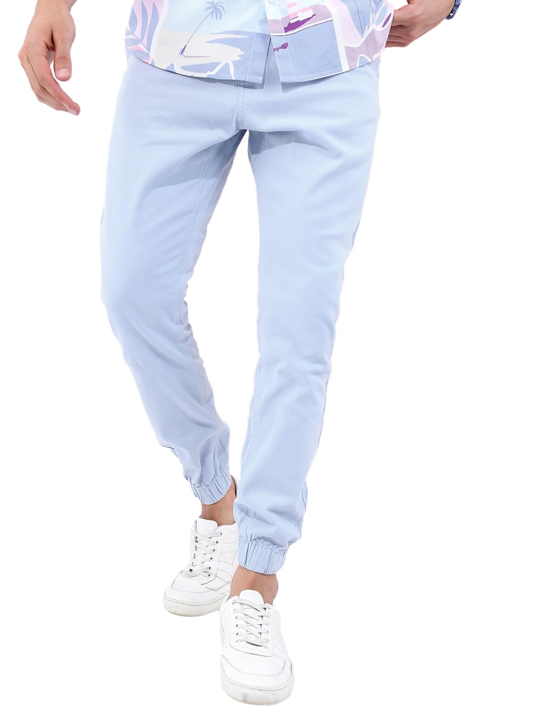 Highlander Men's Slim Fit Joggers Trousers | Strachable | Solid Trousers | Casual Trousers| Mid-Rise| Trouser | Joggers in neutral