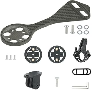 Woedpez Bicycles Handlebar Combo Mount Adjustable Out Front Computer Mount Carbon Fiber Bike Stem Mount Easy To Install Carbon Fiber Bicycles Computer Handlebar Mount Bike Accessories