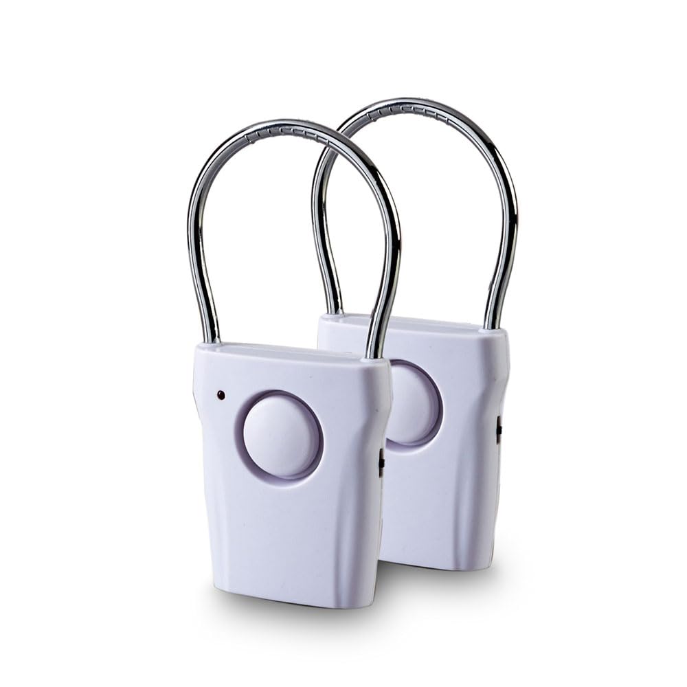 EUROtops Alarm électronique pour poignée de porte – Lot de 2, Alarme de porte et fenêtre avec 110 dB/Carillon, 1500 heures d'autonomie de la batterie, capteur tactile pour la maison/chambre d'hôtel