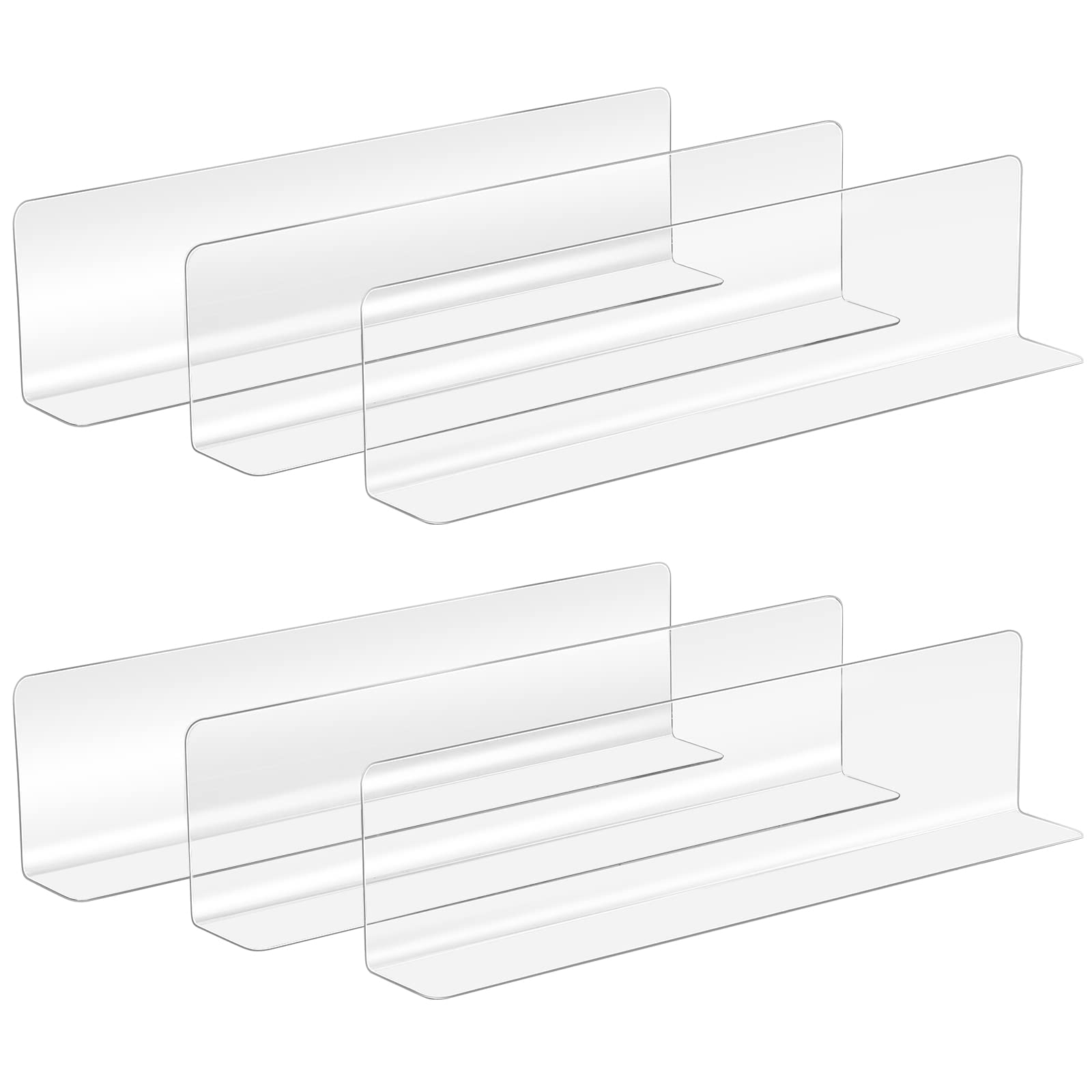 DOITOOL L字型仕切り板 透明プラスチック製 7.9×2.4×1.2インチ 棚仕切り 20個セット スーパーマーケットやオフィス、キッチン収納に最適