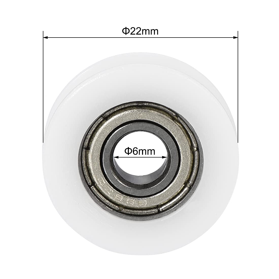 Lot 4 Roulements SG66 Rainure En U 6x22x10mm – GCr15 ABEC3 Scellés – Roues Guide Rail, Portes Coulissantes, Imprimante 3D