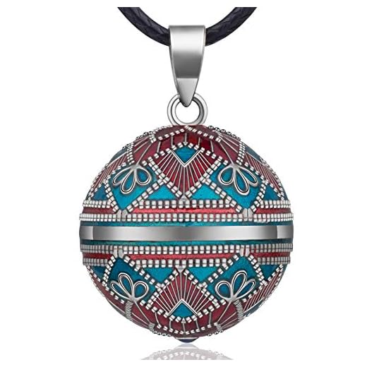 EUDORA Harmony Ball Vintage Bisuteria Collares de Mujer, Llamador de Angeles Embarazada Floral Vintage Colgantes de Mujer Primer Embarazo Mamá Regalos Originales para Mujer Hermana, 114,3cm