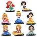 Hilloly Decoración para Tarta Princesa 8 pcs Princesa Cake Topper Mini Juego de Figuras Niños Fiesta de cumpleaños Pastel Decoración Suministros Decoración Fiesta de Boda
