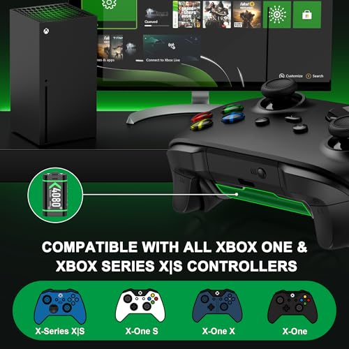charger for xbox one controller battery pack with 4x4080mwh usb c xbox rechargeable battery pack series xs one sone xelite controller charger station accessories 1700mah