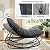 jamege 4 Pieces Patio Furniture Set with Rocking Chairs, Outdoor Patio Metal Loveseat Conversation Set with Cushions, Oversized Rocker Chair, Coffee Table for Porch, Garden, Backyard, Indoor