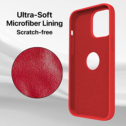 Image of Vaku Luxos Liquid Silicon Logo-Cut for iPhone 14 Plus Cover Case, Soft TPU, Shockproof, Scratch Resistant, 6 Feet Drop Protection, Compatible with iPhone 14 Plus Back Cover - Red