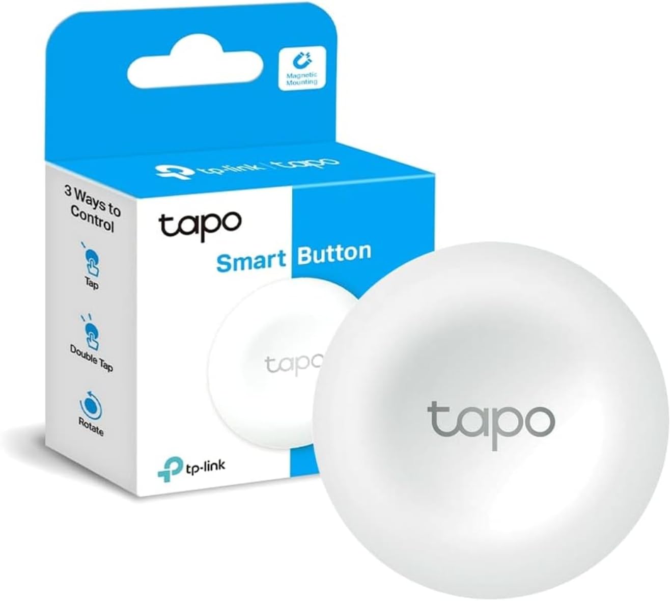 TP-Link Tapo S200B Smart Button, Custom Actions, Smart Control Devices, One-Click Alarm Activation, Long Battery Life, Hub Required, White