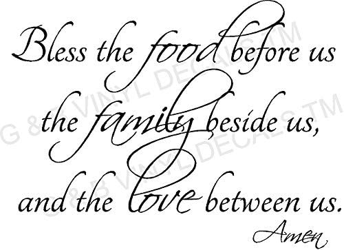 BLESS THE FOOD FAMILY LOVE KITCHEN VINYL WALL DECAL LETTERS DECOR