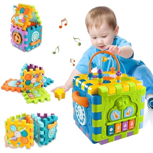 1 A 12 Meses, Toy Tucorresi Juguetes Montessori para 1 Niños de 6 a 12 Meses, Cubo de Actividade 6 en 1 Cubo Didáctico Multifuncional Juguete Cubo Didactico, Juguetes...