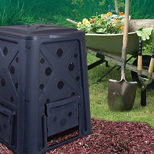 Redmon 65 Gallon Outdoor Compost Bin with Snapping Lift Off Lid, 4 Door