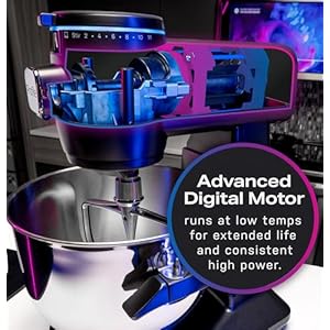 GE Profile Smart Stand Mixer Built In Smart Scale Auto Sense Technology 7qt Stainless Steel Bowl 11 Speed Includes Dough Hook Beater 11 Wire Whip WiFi and Smart Connected Carbon Black