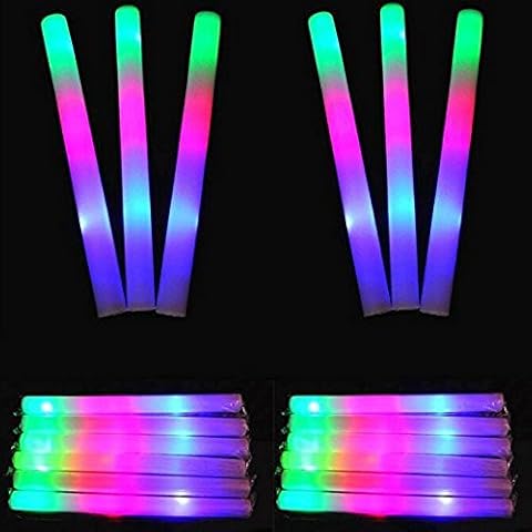 20 Pcs LED Foam Sticks, Foam Glow Sticks 3 Modes, Color Changing Glow Party Supplies, Glow in The Dark Party Supplies for Wedding, Raves, Concert Cover