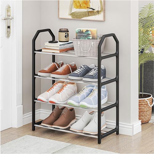 Scarpiera multistrato economica for la casa, scaffale for riporre scarpe a 4 livelli con telaio in tubi d'acciaio, scaffale for ingresso in dormitorio, soggiorno, scarpiera for corridoio for la porta