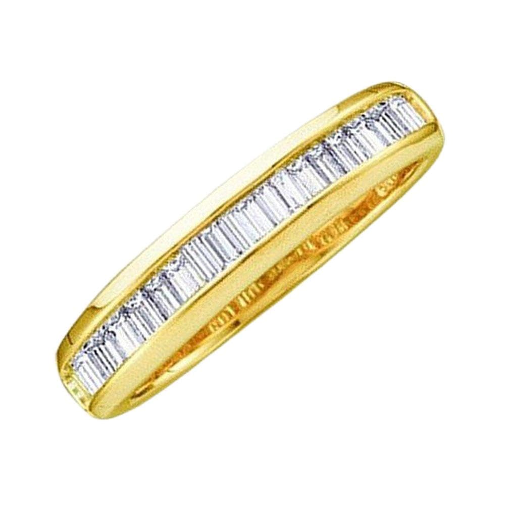 0.15 quilates (quilates) Oro Amarillo De 10 K Baguette White Diamond Ladies Aniversario boda banda